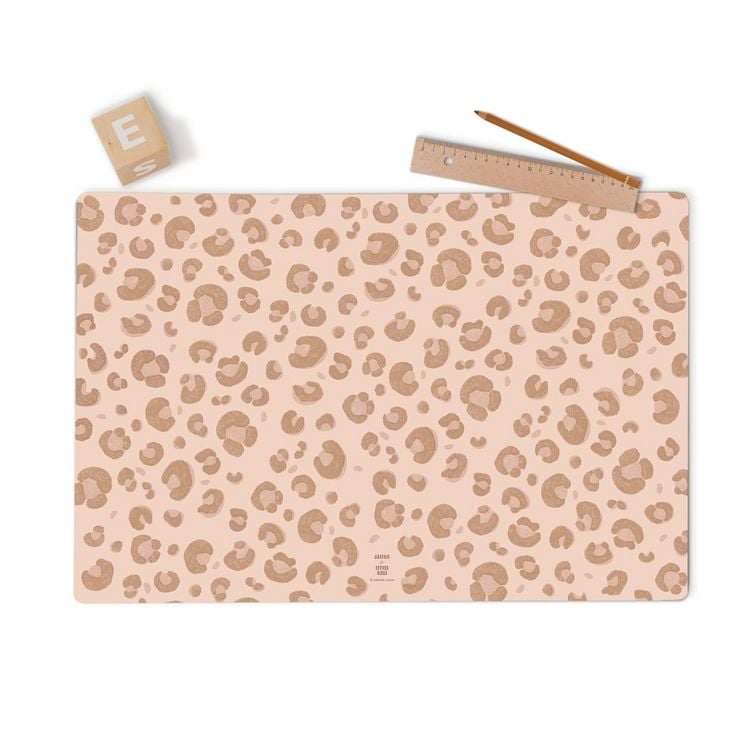 Produktbild: Scriptum Schreibtischunterlage f&uuml;r Kinder Leoparden Muster - 60 x 40 cm - aus premium Vinyl