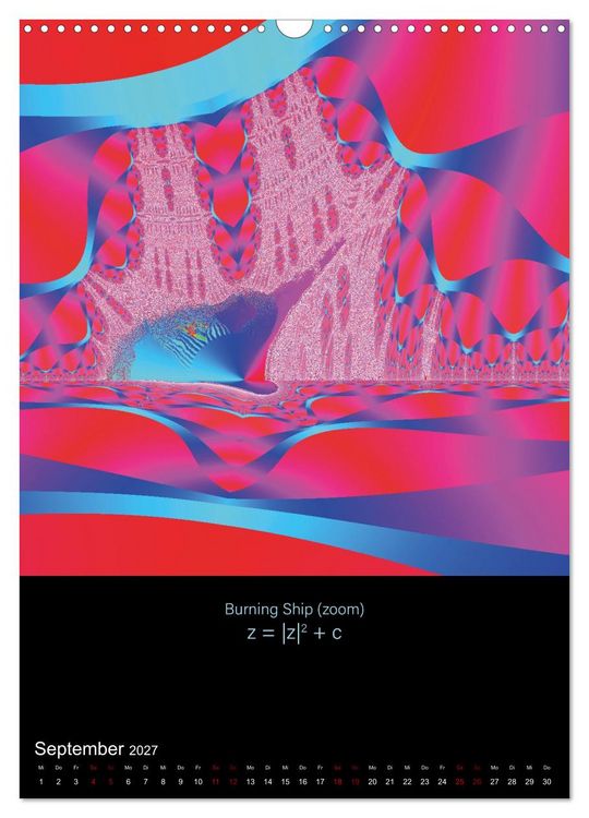 Produktbild: Psychedelische Fraktalbilder inkl. Formel (Wandkalender 2027 DIN A3 hoch), CALVENDO Monatskalender