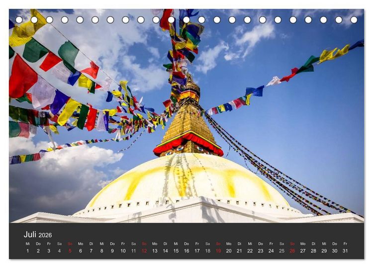 Produktbild: Nepal 2026 - Dem Himmel so nah (Tischkalender 2026 DIN A5 quer), CALVENDO Monatskalender