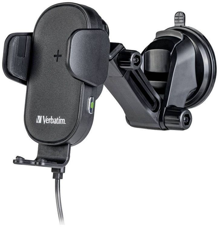 Produktbild: Verbatim Induktions-Ladeger&auml;t 15 W FWC-01 Qi Fast Wireless Car Charger 49552 Ausg&auml;nge Magnetanschluss Schwarz