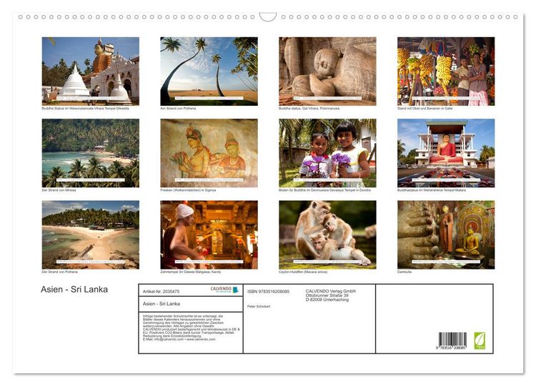 Produktbild: Asien - Sri Lanka (Wandkalender 2026 DIN A2 quer), CALVENDO Monatskalender