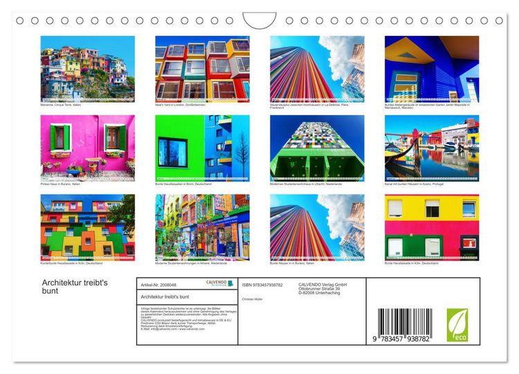 Produktbild: Architektur treibt's bunt (Wandkalender 2026 DIN A4 quer), CALVENDO Monatskalender