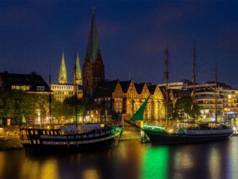 Produktbild: CALVENDO Puzzle Uferpromenade Schlachte - Bremen | 1000 Teile Lege-Gr&ouml;&szlig;e 64x48cm Foto-Puzzle f&uuml;r gl&uuml;ckliche Stunden