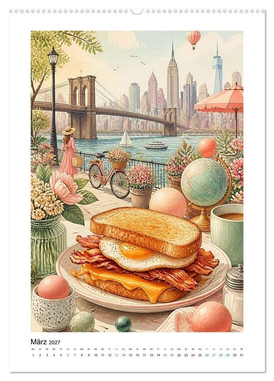 Produktbild: GEMALTE GAUMENFREUDEN - Sandwiches (Wandkalender 2027 DIN A2 hoch), CALVENDO Monatskalender