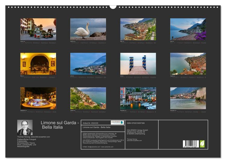 Produktbild: Limone sul Garda - Bella Italia (Wandkalender 2026 DIN A2 quer), CALVENDO Monatskalender