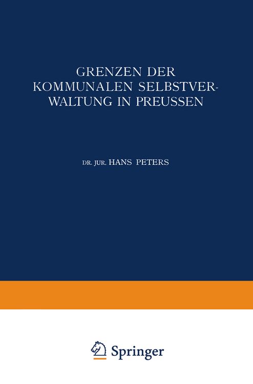 Produktbild: Grenzen der Kommunalen Selbstverwaltung in Preussen