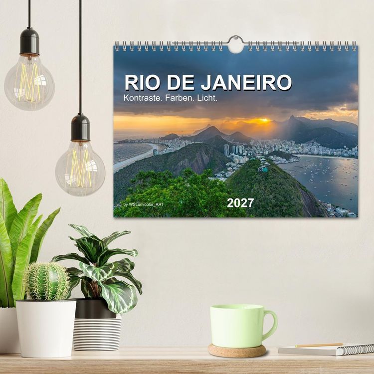 Produktbild: Rio de Janeiro - Kontraste. Farben. Licht (Wandkalender 2027 DIN A4 quer), CALVENDO Monatskalender