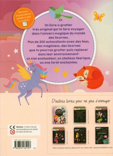 Produktbild: Licornes : livre &agrave; gratter : autocollants