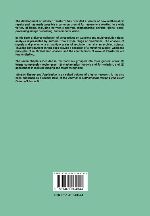 Produktbild: Wavelet Theory and Application