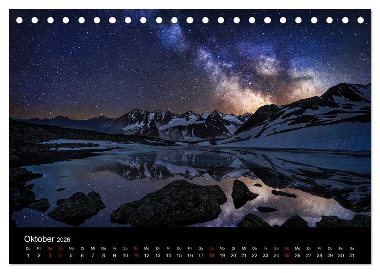 Produktbild: Sternensucher - Landschaft unter Sternen (Tischkalender 2026 DIN A5 quer), CALVENDO Monatskalender