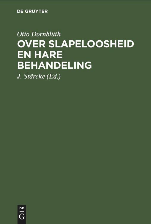 Produktbild: Over slapeloosheid en hare behandeling