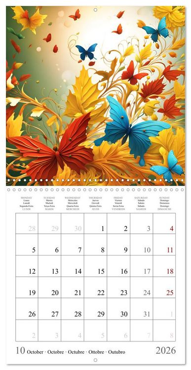 Produktbild: Quatre saisons - Fractales (Calendrier mural carr&eacute; 2026 30x30 cm) Calendrier double avec une page pour vos prises de notes