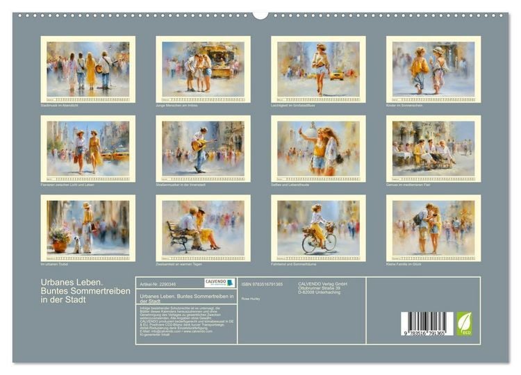 Produktbild: Urbanes Leben. Buntes Sommertreiben in der Stadt (hochwertiger Premium Wandkalender 2027 DIN A2 quer), Kunstdruck in Hochglanz