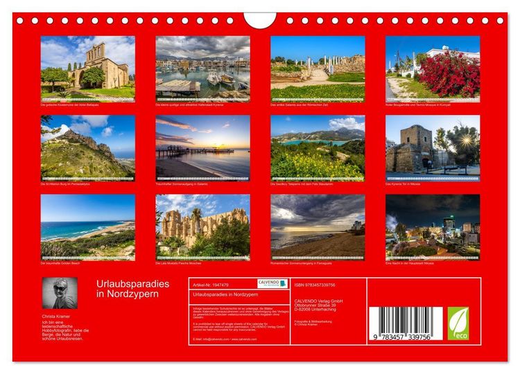 Produktbild: Urlaubsparadies in Nordzypern (Wandkalender 2026 DIN A4 quer), CALVENDO Monatskalender