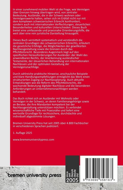 Produktbild: Das schweizerische Erbrecht im internationalen Kontext