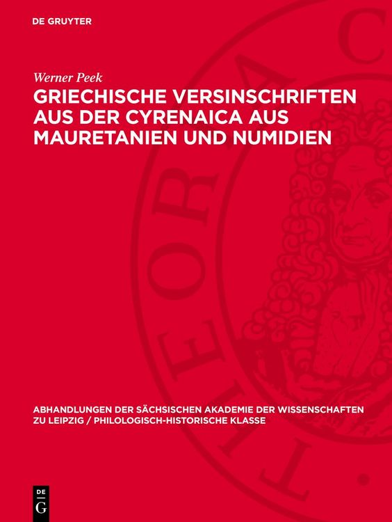 Produktbild: Griechische Versinschriften aus der Cyrenaica aus Mauretanien und Numidien