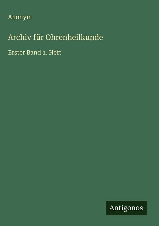 Produktbild: Archiv f&uuml;r Ohrenheilkunde