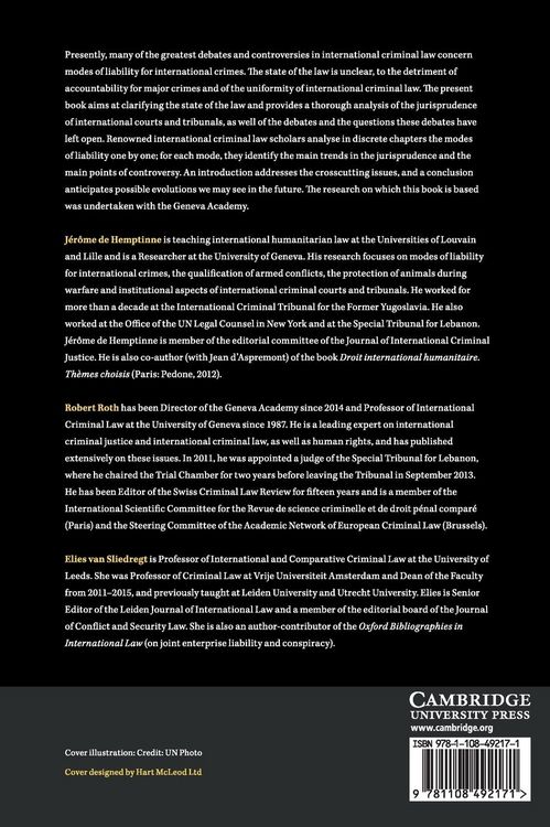 Produktbild: Modes of Liability in International Criminal Law