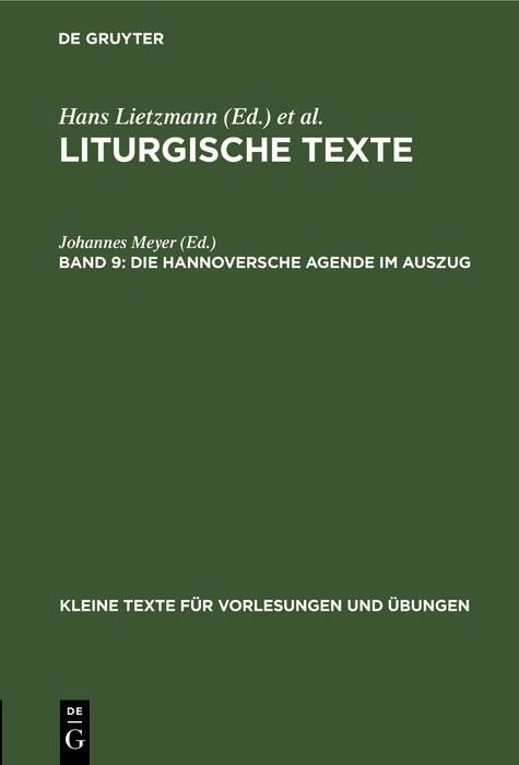 Produktbild: Die Hannoversche Agende im Auszug
