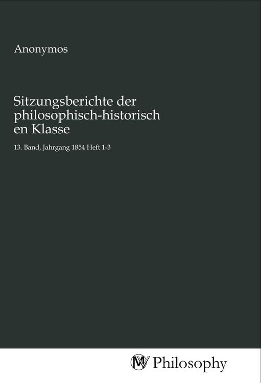 Produktbild: Sitzungsberichte der philosophisch-historischen Klasse