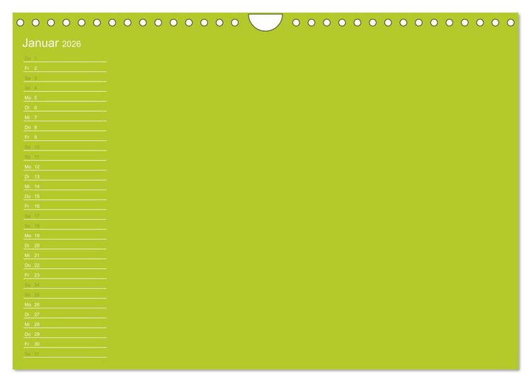 Produktbild: Bastel-Geburtstagskalender gr&uuml;n / Geburtstagskalender (Wandkalender 2026 DIN A4 quer), CALVENDO Monatskalender