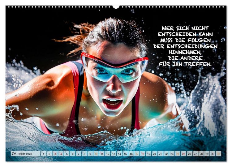 Produktbild: Schwimmen und Motivation (Wandkalender 2026 DIN A2 quer), CALVENDO Monatskalender