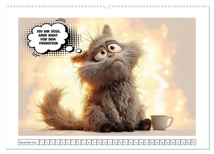 Produktbild: Katzenhumor im Blick (Wandkalender 2026 DIN A2 quer), CALVENDO Monatskalender