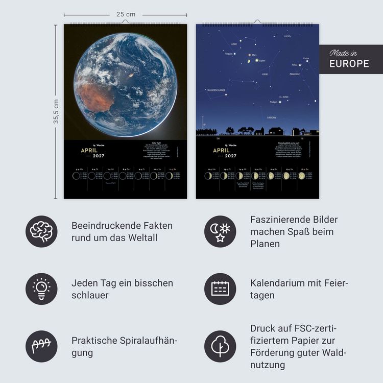 Produktbild: KOSMOS Himmelsjahr Wochen-Kulturkalender 2027 - Der Wandkalender f&uuml;r jede Woche