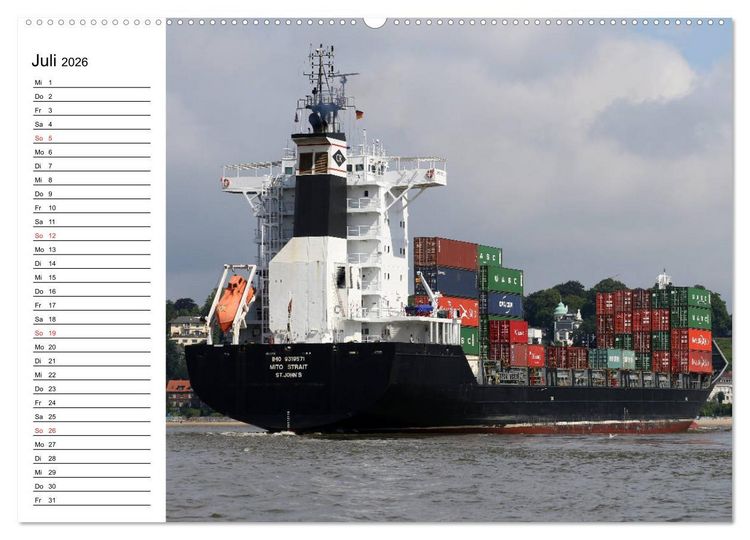 Produktbild: Dicke P&ouml;tte im Hafen und auf gro&szlig;er Fahrt (Wandkalender 2026 DIN A2 quer), CALVENDO Monatskalender