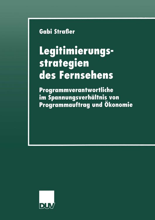 Produktbild: Legitimierungsstrategien des Fernsehens