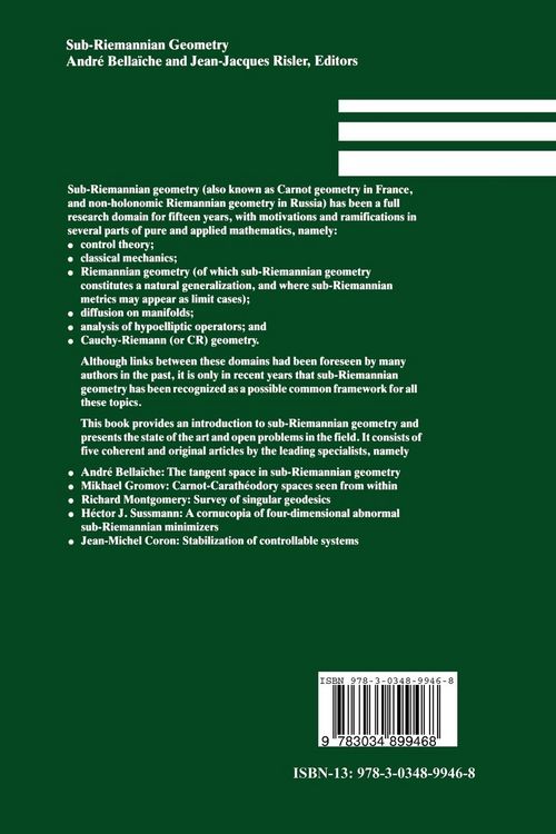 Produktbild: Sub-Riemannian Geometry