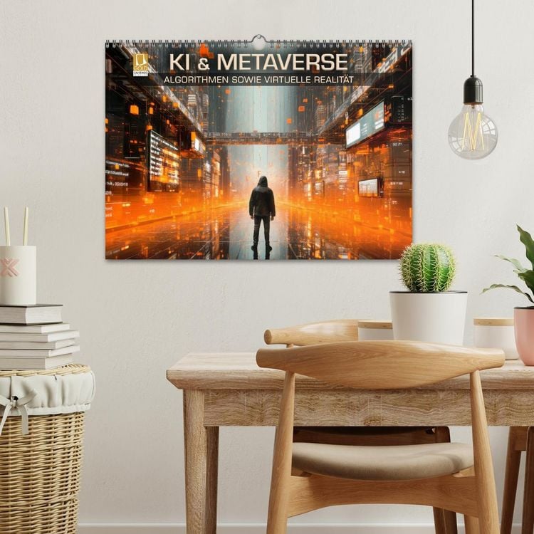 Produktbild: KI UND METAVERSE Algorithmen sowie virtuelle Realit&auml;t (Wandkalender 2026 DIN A3 quer), CALVENDO Monatskalender
