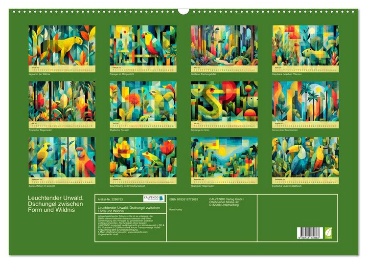 Produktbild: Leuchtender Urwald. Dschungel zwischen Form und Wildnis (Wandkalender 2027 DIN A2 quer), CALVENDO Monatskalender