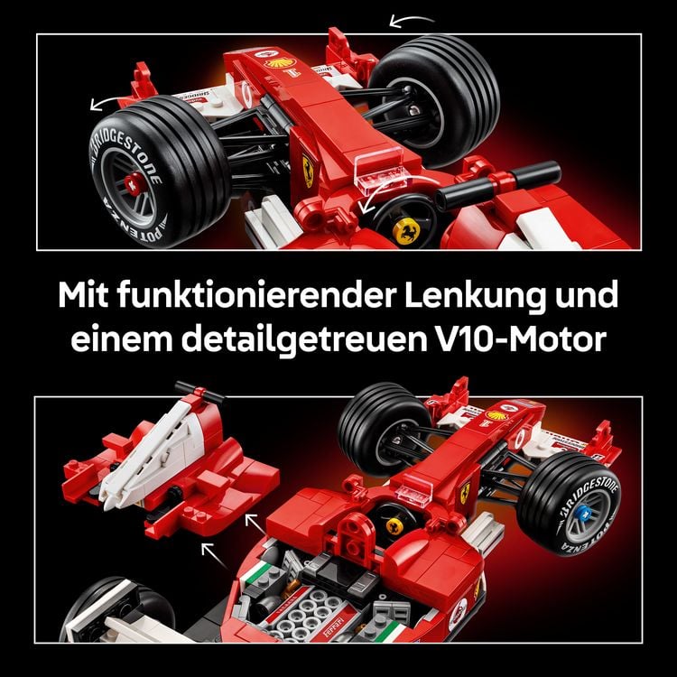 Produktbild: LEGO Icons Ferrari F2004 und Michael Schumacher Formel 1 Auto 11375
