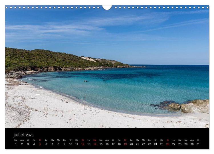 Produktbild: Les plus belles plages de Corse (Calendrier mural 2026 DIN A3 vertical), CALVENDO calendrier mensuel