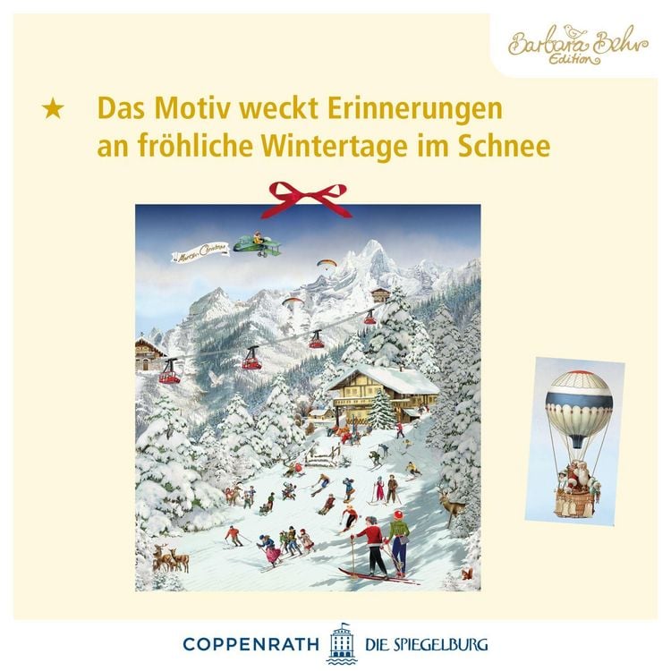 Produktbild: Wand-Adventskalender &ndash; Fr&ouml;hliche Skifreizeit in den Bergen