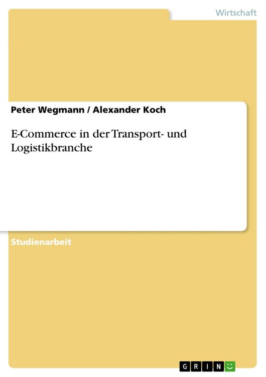 Produktbild: E-Commerce in der Transport- und Logistikbranche