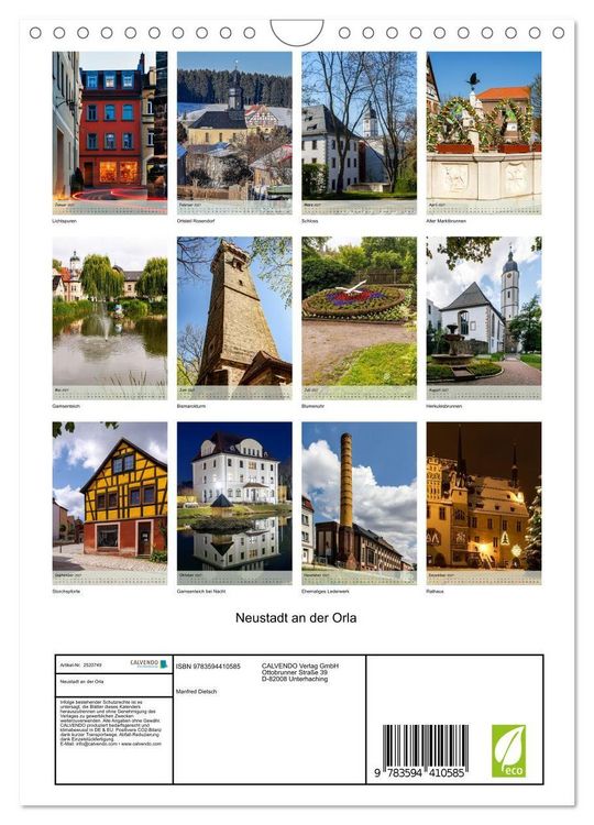 Produktbild: Neustadt an der Orla (Wandkalender 2027 DIN A4 hoch), CALVENDO Monatskalender