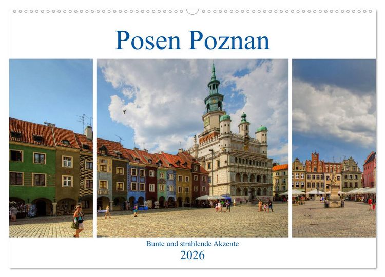 Produktbild: Posen Poznan - Bunte und strahlende Akzente (Wandkalender 2026 DIN A2 quer), CALVENDO Monatskalender