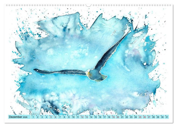 Produktbild: Faszination V&ouml;gel im Aquarell - Expressionistische Kunst von Doris Kr&uuml;ger (Wandkalender 2026 DIN A2 quer), CALVENDO Monatskalender