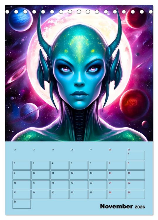 Produktbild: Galaktische Begegnungen (Tischkalender 2026 DIN A5 hoch), CALVENDO Monatskalender