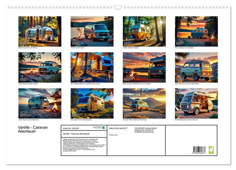 Produktbild: Vanlife - Caravan Abenteuer (Wandkalender 2026 DIN A2 quer), CALVENDO Monatskalender