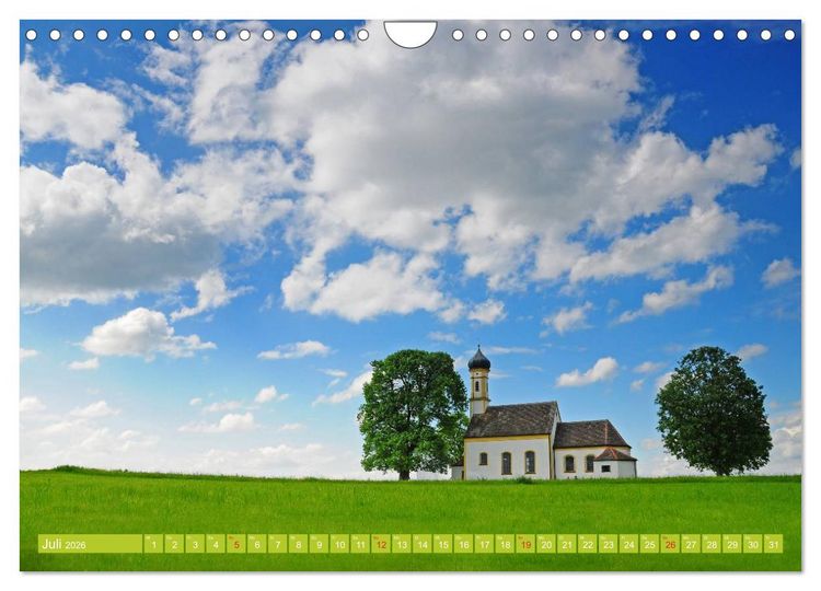 Produktbild: Romantische Kirchen und Kapellen (Wandkalender 2026 DIN A4 quer), CALVENDO Monatskalender