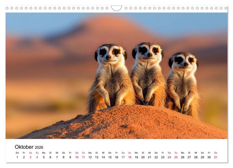 Produktbild: Erdm&auml;nnchen - coole Typen (Wandkalender 2026 DIN A3 quer), CALVENDO Monatskalender