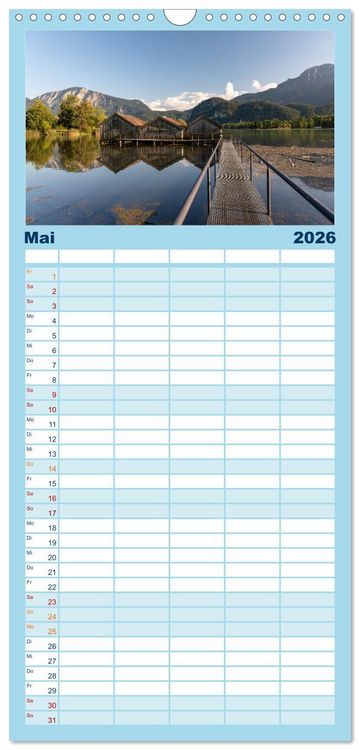 Produktbild: Familienplaner 2026 - Seen in &Ouml;sterreich mit 5 Spalten (Wandkalender, 21 x 45 cm) CALVENDO
