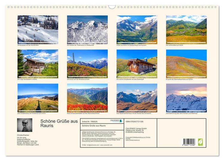 Produktbild: Sch&ouml;ne Gr&uuml;&szlig;e aus Rauris (Wandkalender 2026 DIN A2 quer), CALVENDO Monatskalender