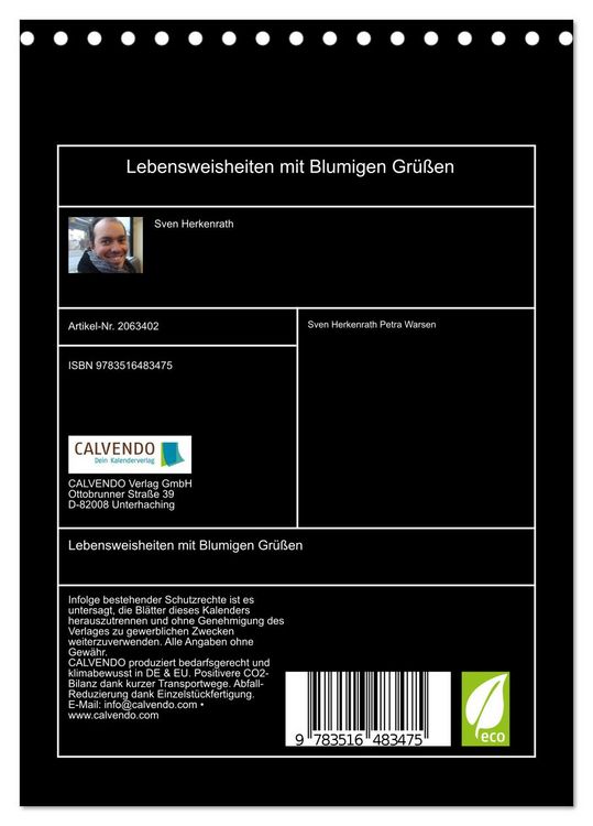 Produktbild: Lebensweisheiten mit Blumigen Gr&uuml;&szlig;en (Tischkalender 2026 DIN A5 hoch), CALVENDO Monatskalender