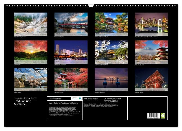 Produktbild: Japan. Zwischen Tradition und Moderne (Wandkalender 2026 DIN A2 quer), CALVENDO Monatskalender