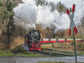Produktbild: CALVENDO Puzzle Dampfzug der Brockenbahn | 1000 Teile Lege-Gr&ouml;&szlig;e 64x48cm Foto-Puzzle f&uuml;r gl&uuml;ckliche Stunden
