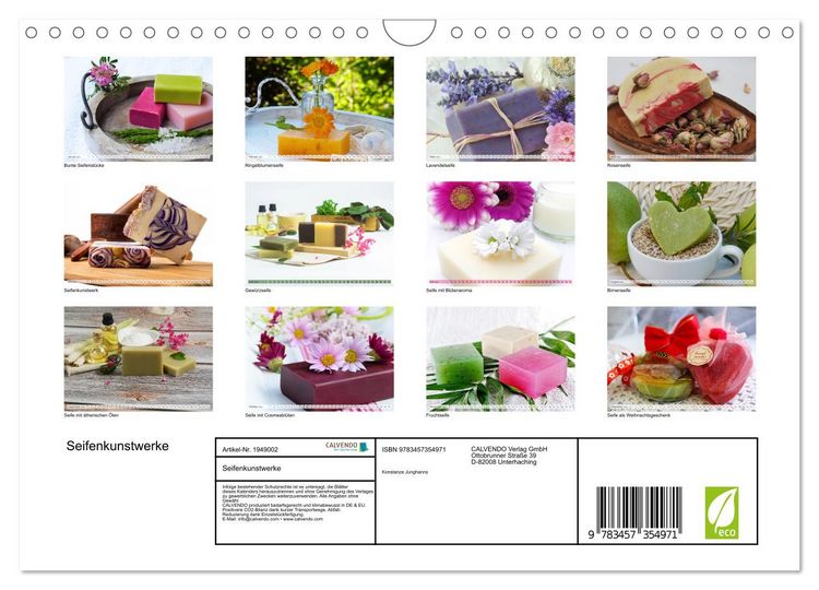 Produktbild: Seifenkunstwerke (Wandkalender 2026 DIN A4 quer), CALVENDO Monatskalender
